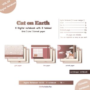 Digital notebook - Cat on earth