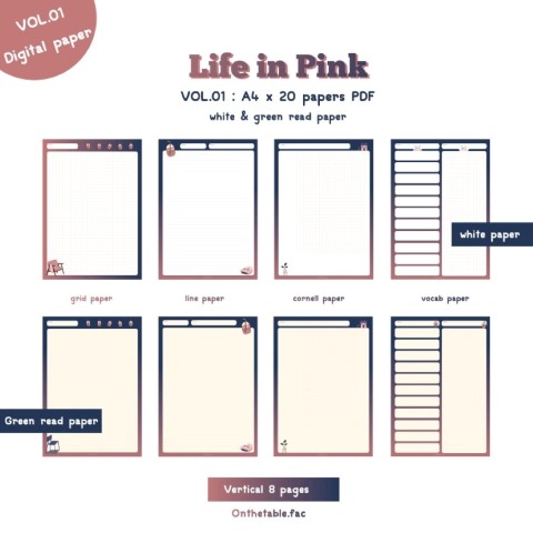 Digital paper vol.01 : Life in pink
