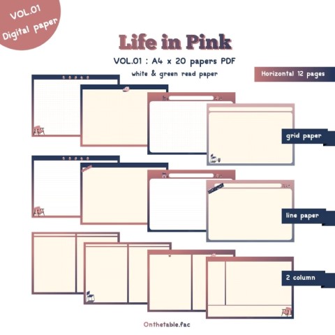 Digital paper vol.01 : Life in pink