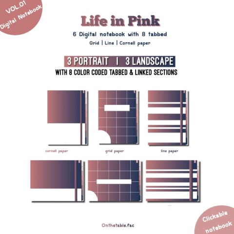 Digital Notebook - Life in pink
