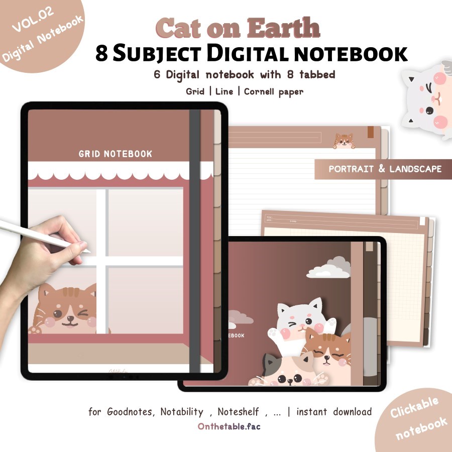 Digital notebook - Cat on earth